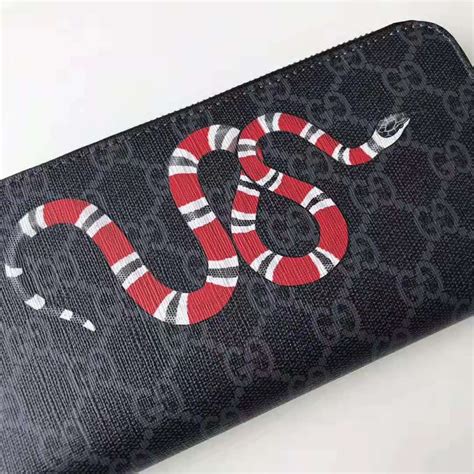 gucci kingsnake zip around wallet|authentic gucci snake wallet.